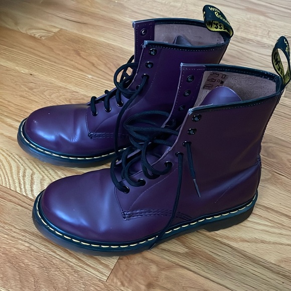 Dr. Martens Shoes - Doc Martens Purple 1460 Leather Boots